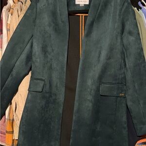 Calvin Klein Women's Deep Green Suede-Style Blazer